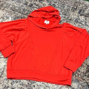 Sundry Vibrant Red Hooded Sweater